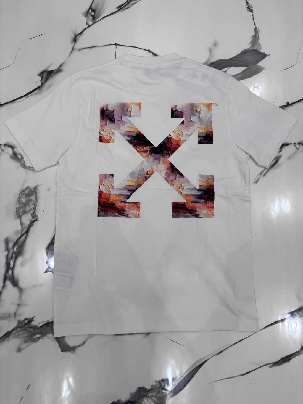 T-SHIRT OFF BIANCA ARCOBALENO