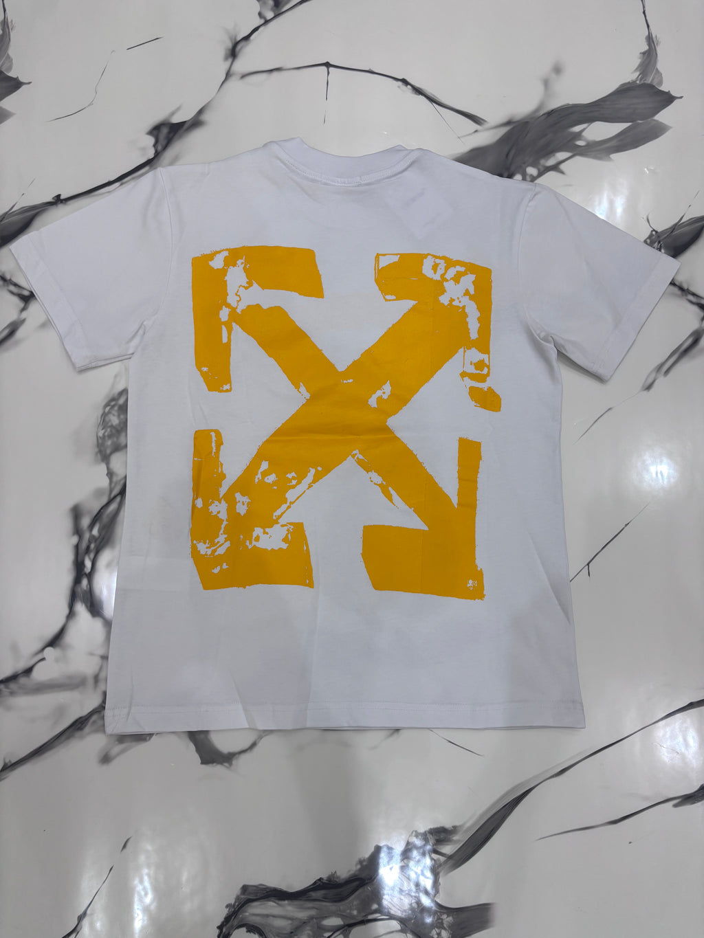 T-SHIRT OFF BIANCA/GIALLA