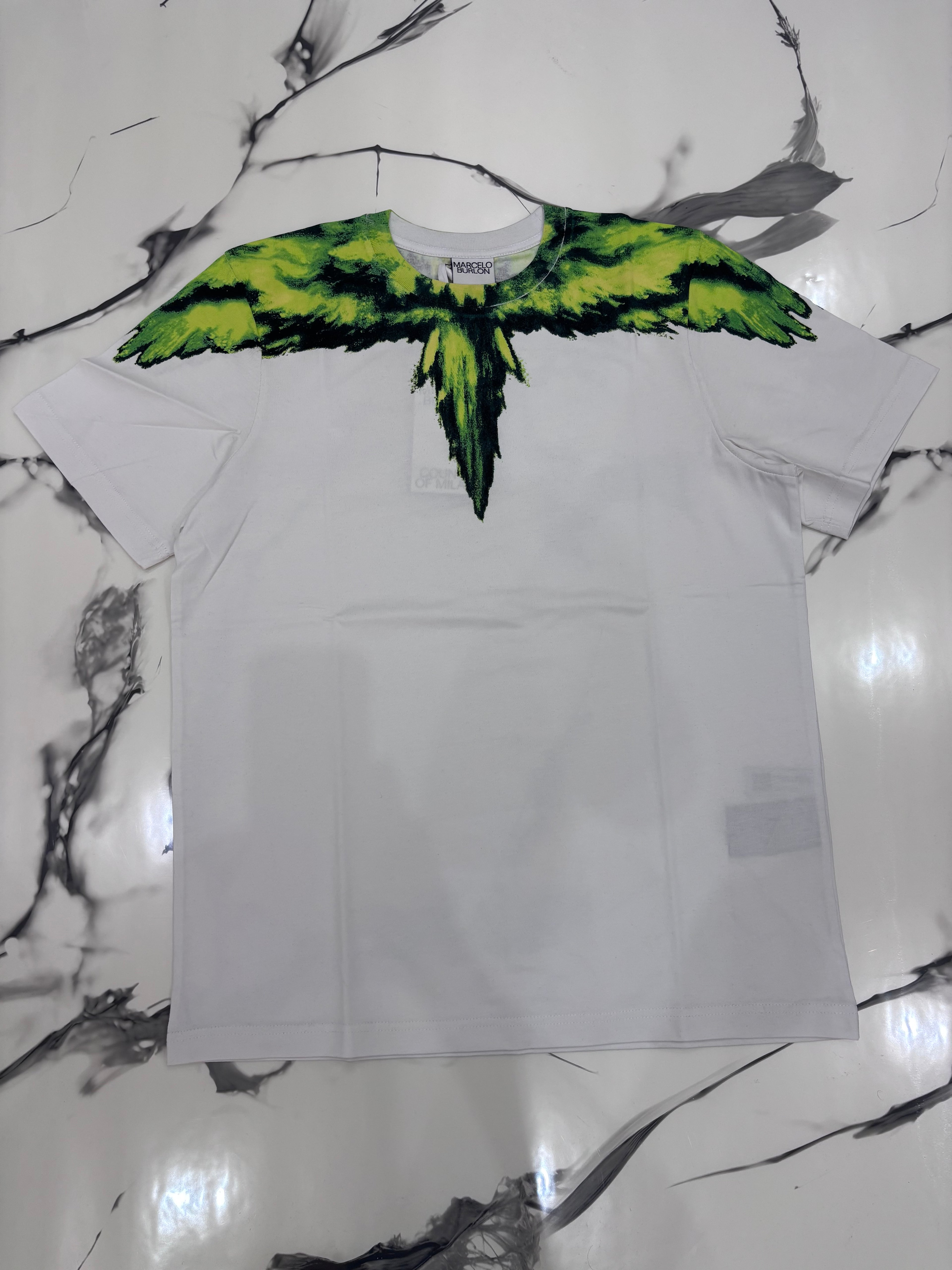 T-SHIRT BURLON BIANCA/VERDE