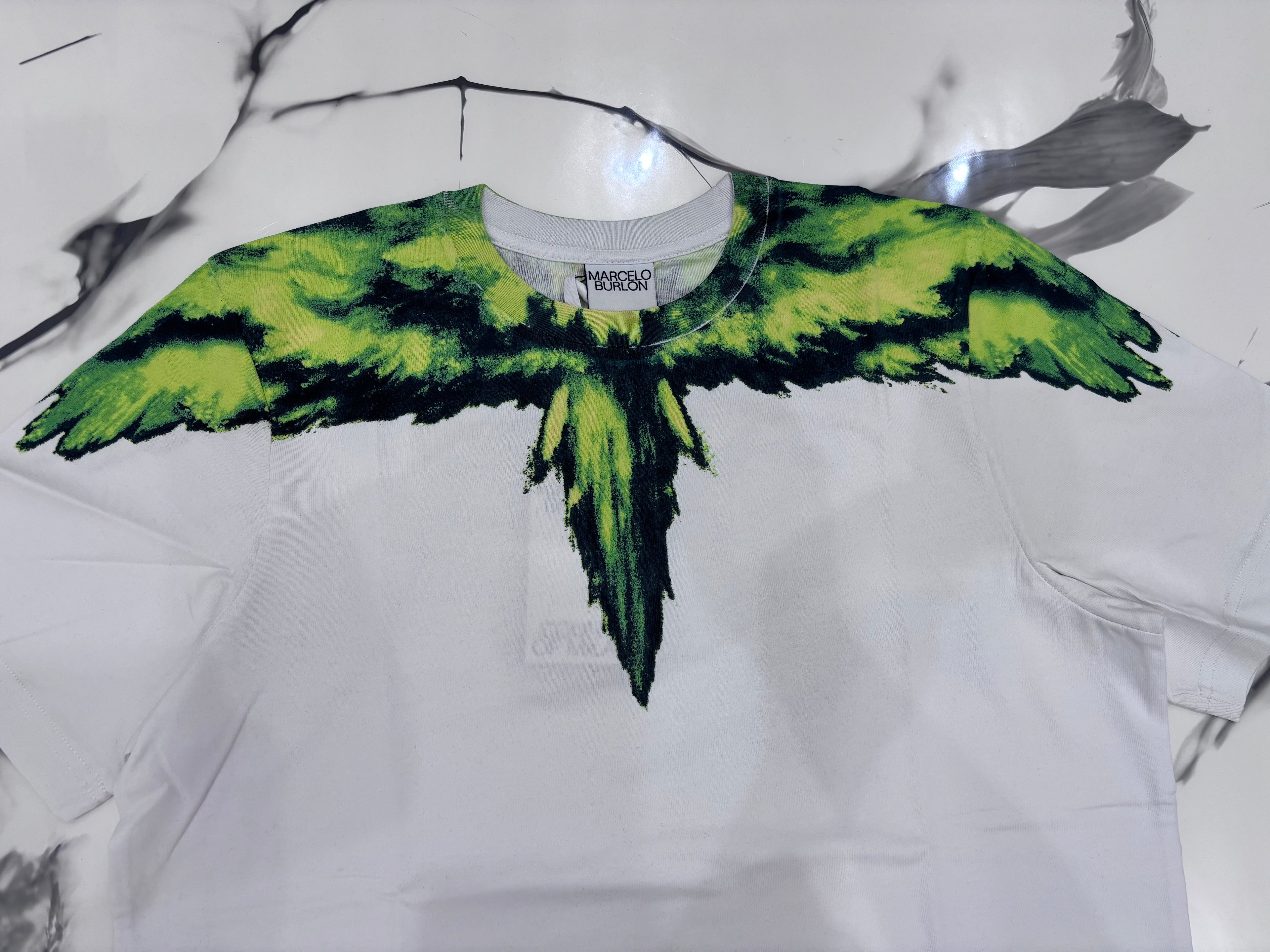 T-SHIRT BURLON BIANCA/VERDE
