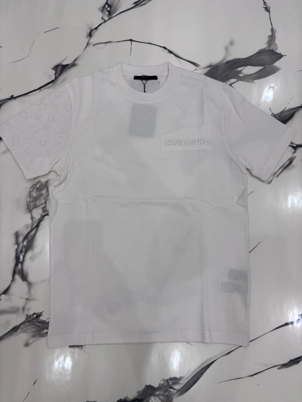 T-SHIRT LV CORSIVO BIANCA