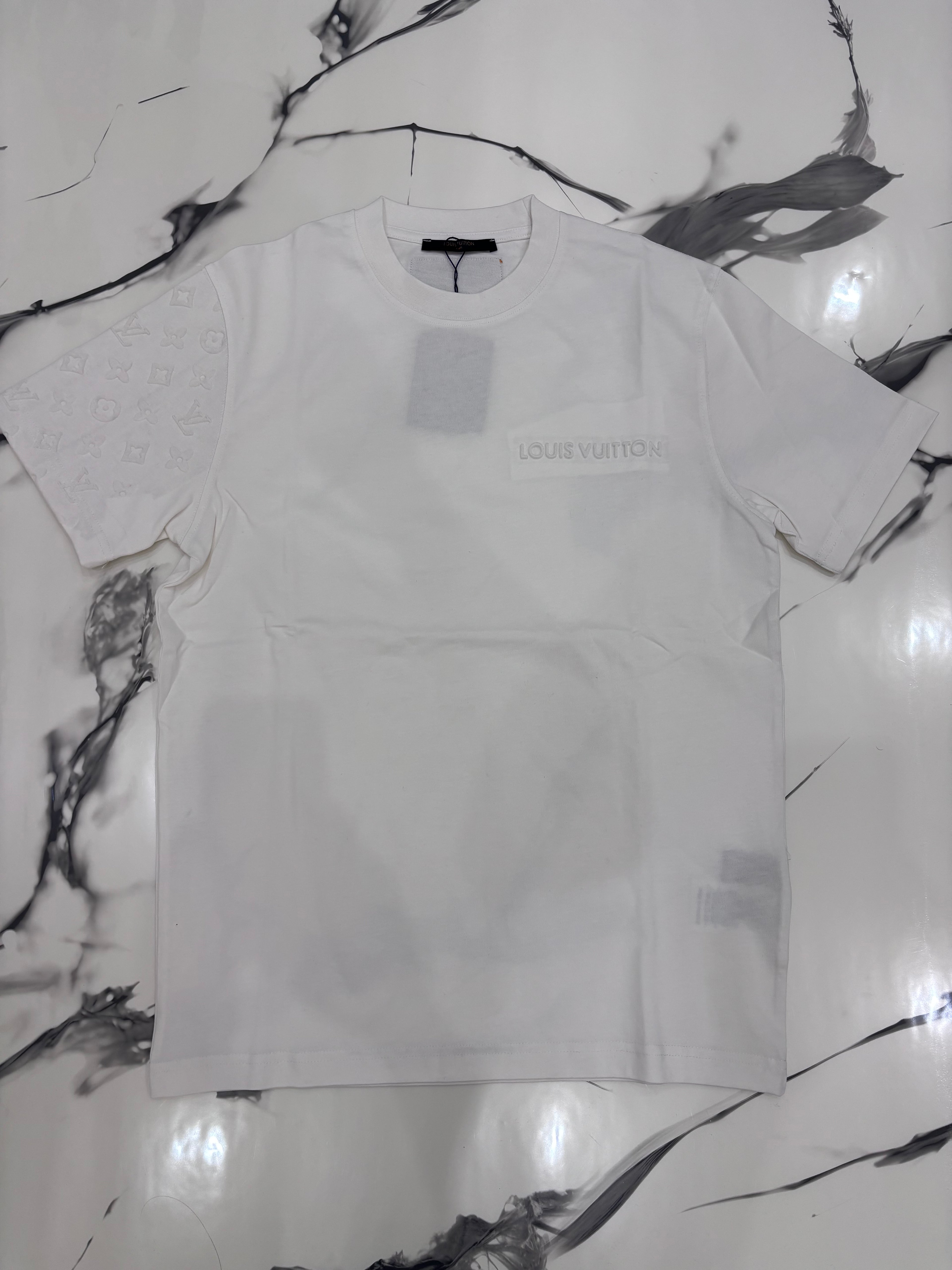 T-SHIRT LV CORSIVO BIANCA