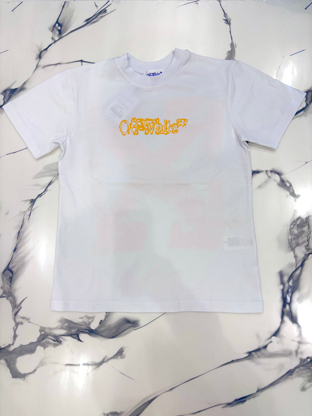 T-SHIRT OFF BIANCA/GIALLA