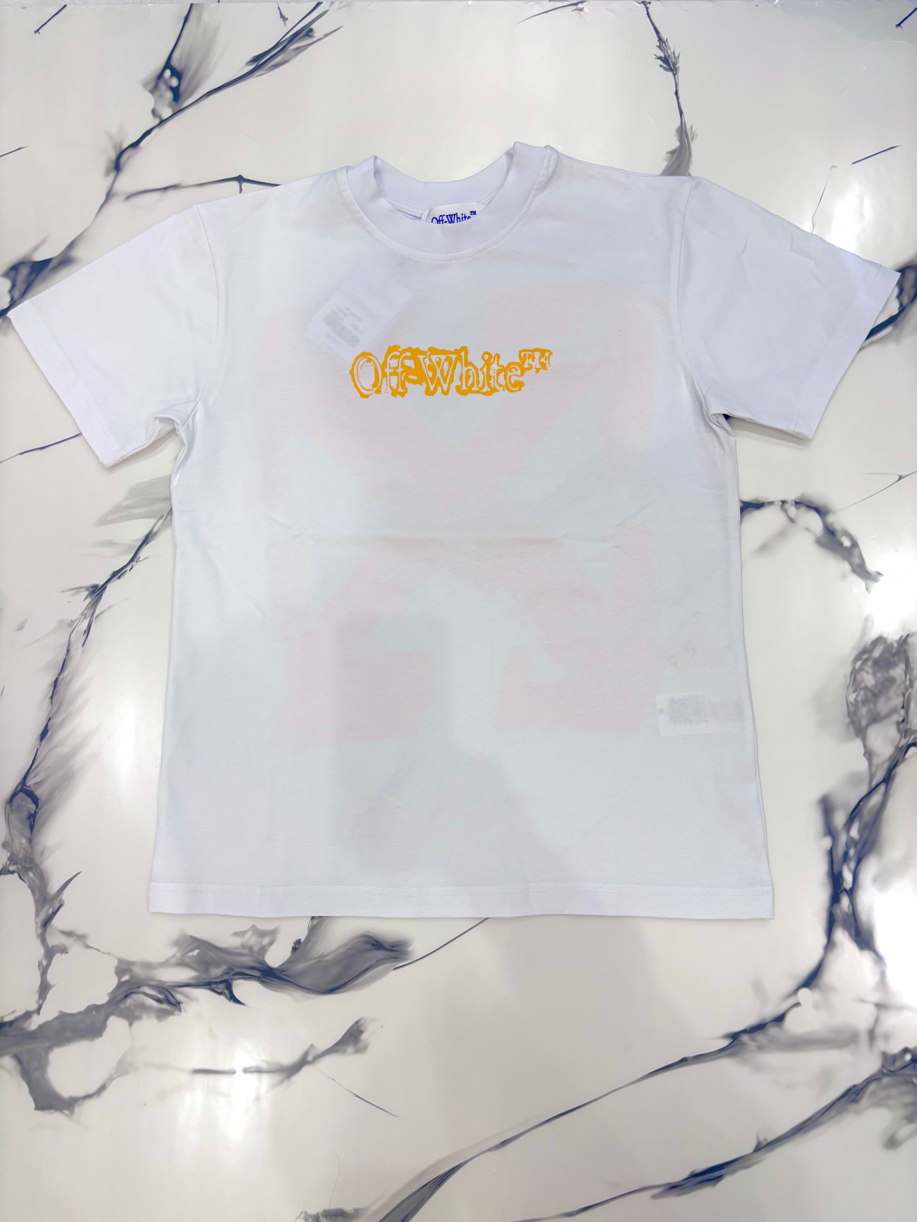T-SHIRT OFF BIANCA/GIALLA